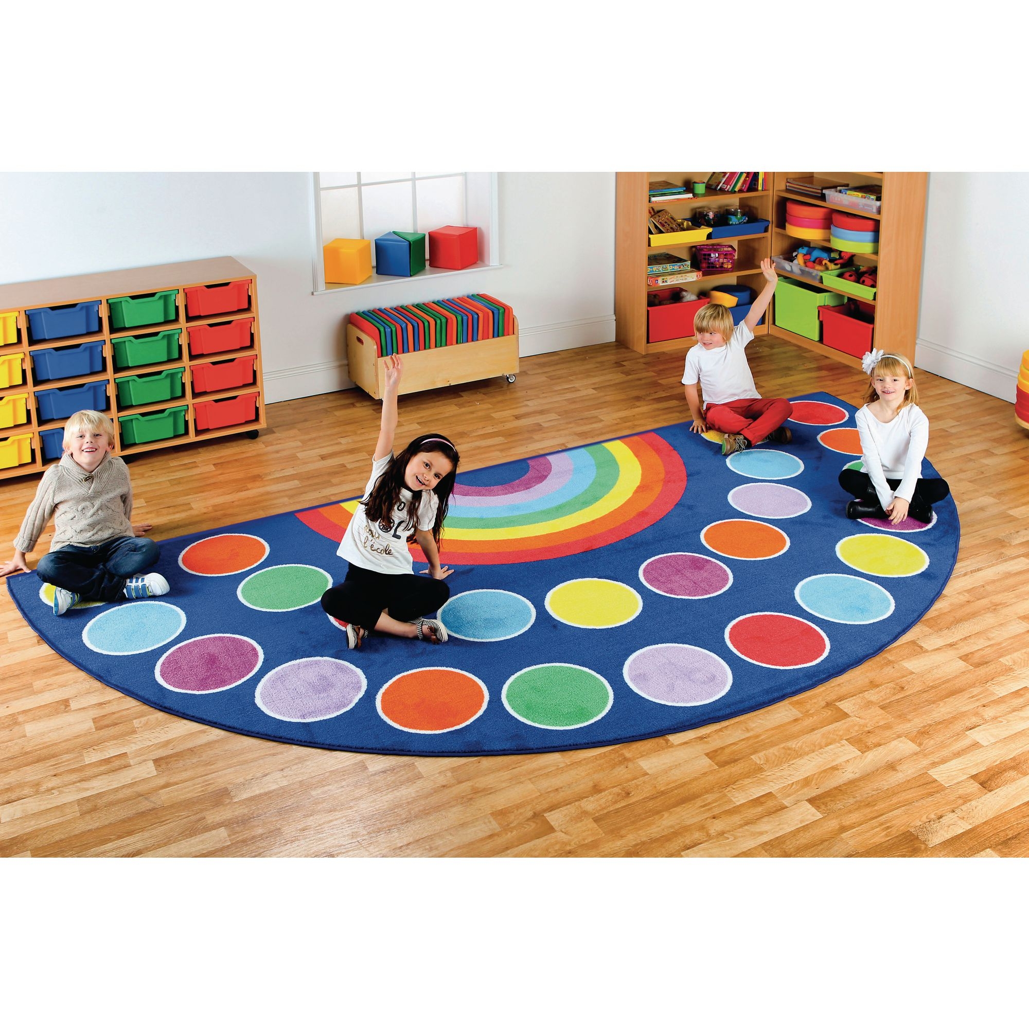 Rainbow Semi-Circle Carpet - Large 2 x 4m